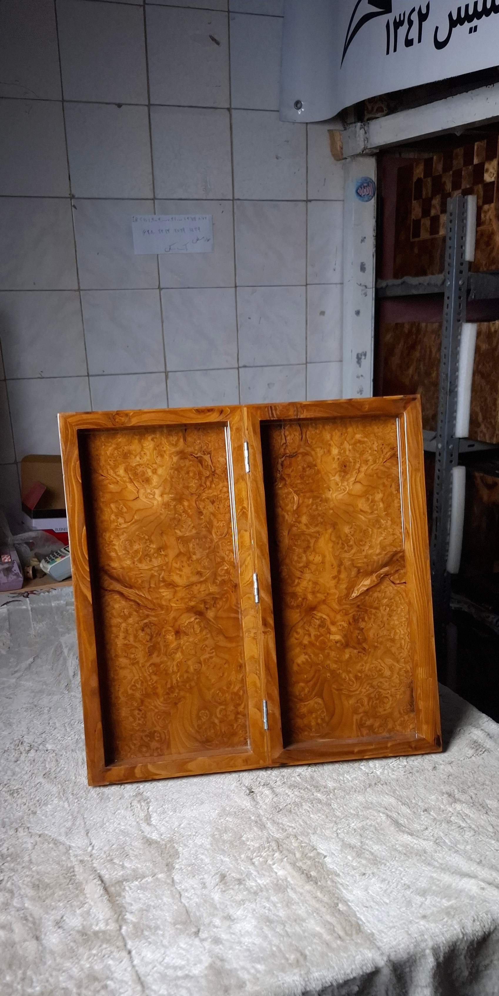 تخته نرد پشت شطرنجی چوب سنجد کار سنندج